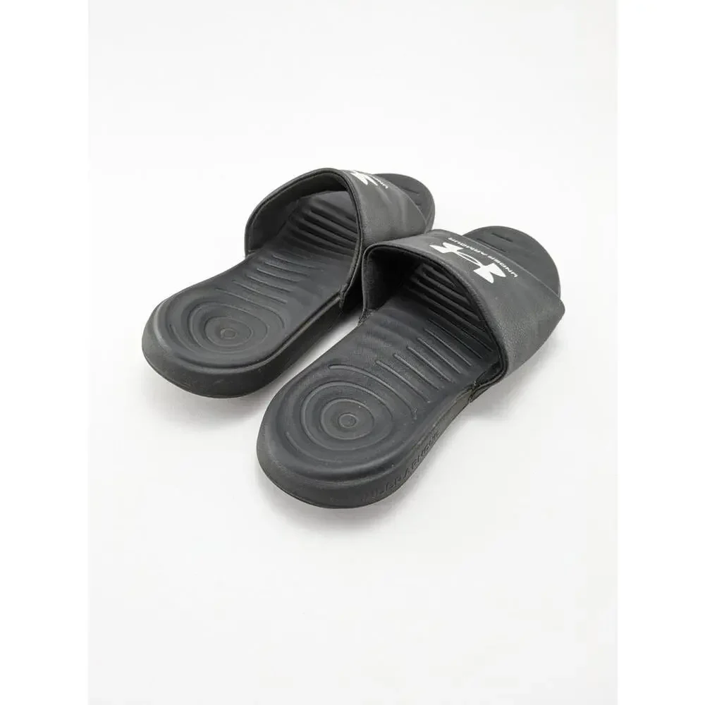 Mens Under Armour Ansa Fix Slide Black SlipOn Comfort Sandals 3023761-004 Size 7